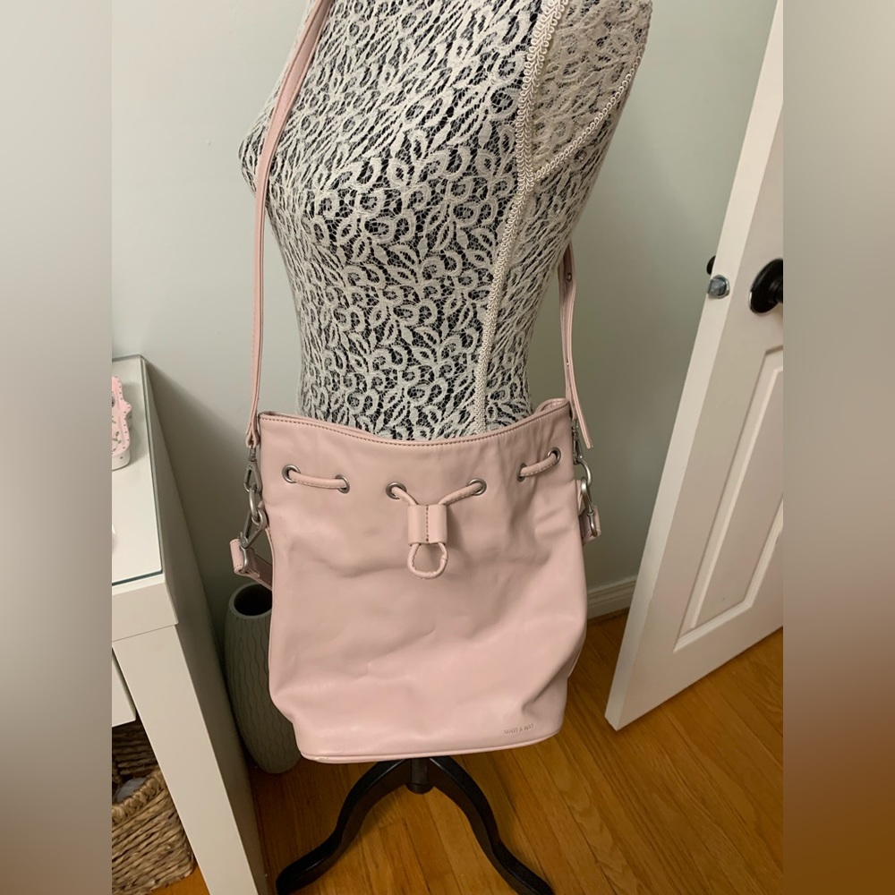Matt & Natt dusty rose pink sinch crossbody purse